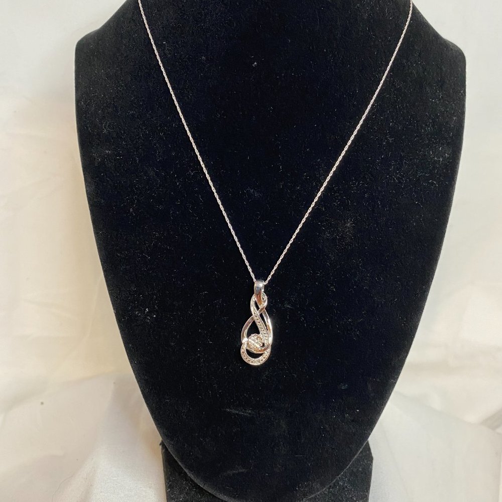 Sterling Silver Diamond Twist Necklace